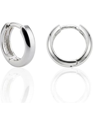 Oya Silver Minimal 3mm Gümüş Halka Küpe 1.2 x 1.2 cm [OYSY286]