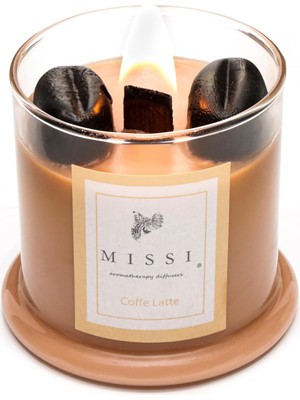 DMR Home Üfleme Cam Ahşap Fitilli Coffee Vegan Mum (140 Gr)