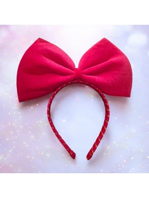 Ozcmax Yılbaşı Kadife Kırmızı Büyük Kurdele Taç AST7522