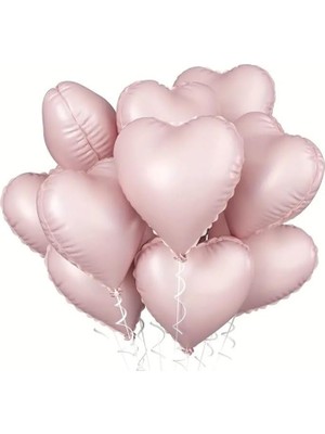 DMR Home Soft Pembe Retro Kalp Folyo Balon 18 Inç 5 Adet