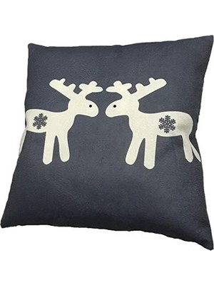 Ozcmax Dekoratif Baskılı Kırlent Kılıfı, Geyik Desenli