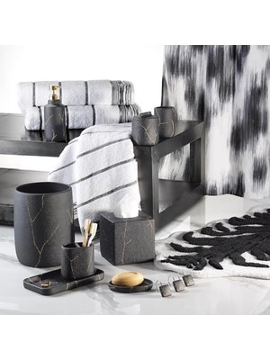 DMR Home Miller - Losyon Pompası/sabunluk, Reçine Tezgah Temelleri, Ev ve Banyo Için Çok Amaçlı Aksesuarlar (Sidney Koleksiyonu, Siyah/altın)