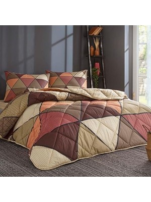 DMR Home Astra Desenli Pamuk Yorgan, Kahverengi, Tek Kişilik