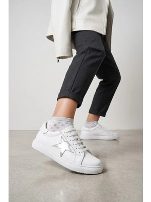 Ayakkabı Fuarı Elit ZYN928 Kadın Hakiki Deri Casual Ayakkabı Beyaz