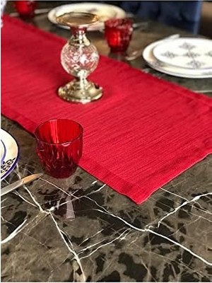 DMR Home Viemso Simli Runner Kırmızı 45X200