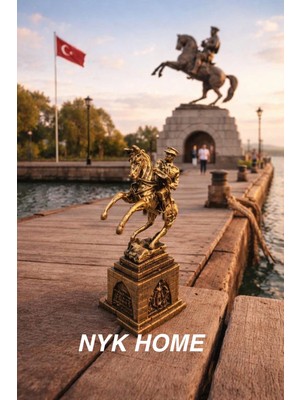 NYK Home Dekoratif Polyester Atatürk Heykeli Eskitme Onur Anıtı Büyük Boy