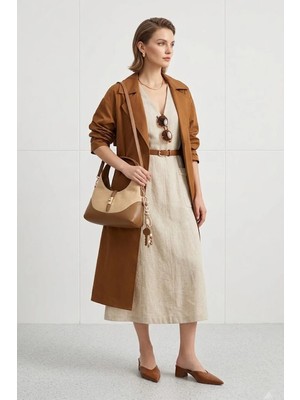 Dsn B37125 Kadın El ve Omuz Çantası Camel