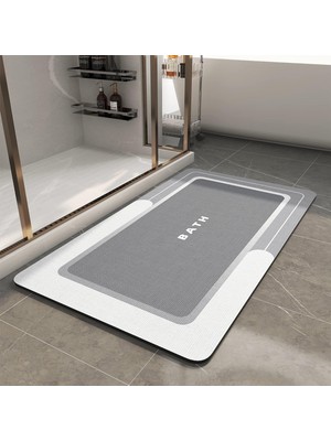 Ozcmax Banyo Paspası - Kaymaz Süper Emici Lekeye Dayanıklı Hızlı Kuruyan Ince Banyo Halısı - Küvet Vanity Için Zemin Paspası - Kolay Bakım 40 x 60