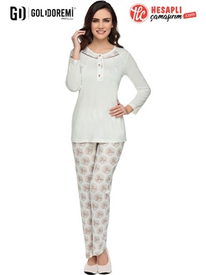Gd Goldoremi Flz 89-286 Kadın Desenli Uzun Kollu Pijama Takım