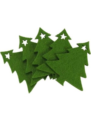 Ozcmax Keçe Mini Yeşil Çam Ağacı 7 cm Süsleme 5 Adet