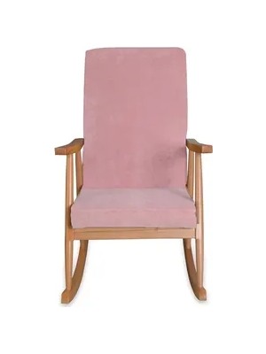 Vivense Trend Sallanan Sandalye, Pembe, Ahşap, Naturel Ayak