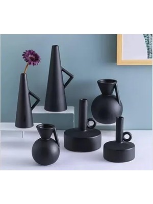 Vivense Iskandinav Lori Vazo Seti, Siyah (1 Takım)