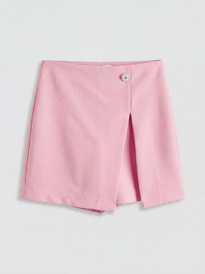 LC Waikiki Lcw Kids Pembe Kız Çocuk A Kesim Şort Etek