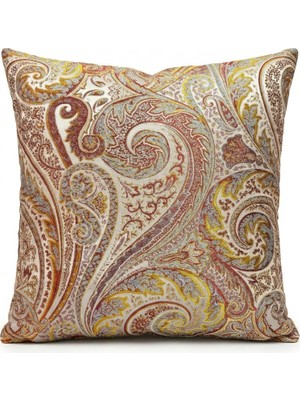 Paisley Kırlent Kılıfı Ekru