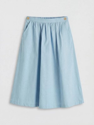 LC Waikiki Lcw Kids Mavi Kız Çocuk Keten Karışımlı Etek