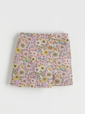 LC Waikiki Lc Waıkıkı Pembe Çiçek Desenli Kız Çocuk Şort Etek