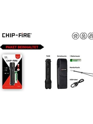 Ozcmax Chip Fire TX3R Şarjlı El Feneri