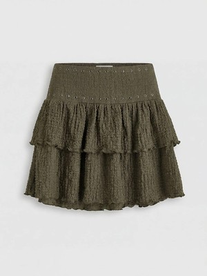 LC Waikiki Lcw Kids Yeşil Kuşgözü Detaylı Kız Çocuk Katkat Etek