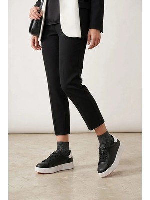 Lufian 121230053 Adel Kadın Hakiki Deri Klasik Sneaker Siyah