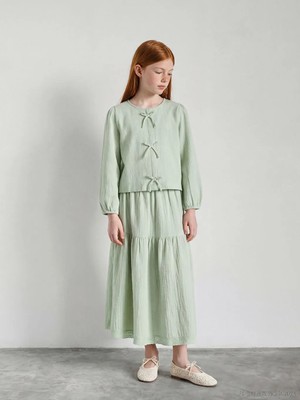 LC Waikiki Lcw Girls Studio Yeşil Beli Lastikli Kız Çocuk Etek