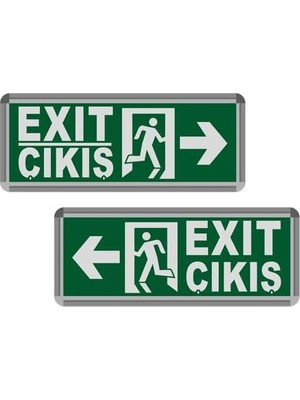 Ozcmax 3W Çıkış-Exit LED Armatür - 2 Adet (Sağ-Sol) Hs 4600