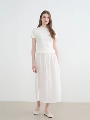 LC Waikiki Lcw Modest Beyaz Beli Lastikli Kloş Etek