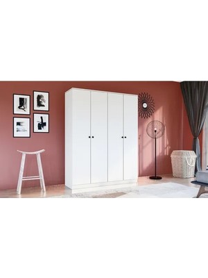 Vivense Gm 052 Düğme Gardırop, 4 Kapaklı