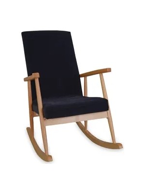 Vivense Trend Sallanan Sandalye, Siyah, Ahşap, Naturel Ayak