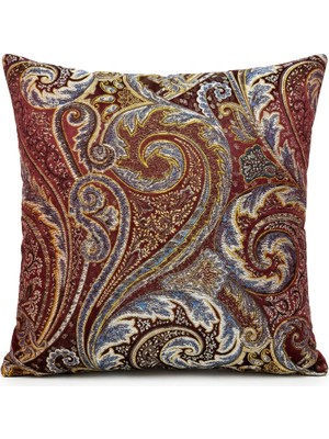 Paisley Kırlent Kılıfı Bordo