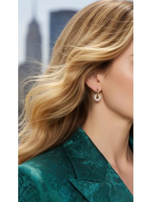 Solène Iceland Altın Kaplama Rose Gold Zirkon Taşlı Çelik Küpe