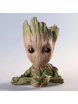 Esranın Dünyası Baby Groot Figür Kalpli Saksı Kalemlik - 14 cm