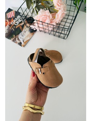 Miniğimin Cicileri Süet Unisex Çocuk Sabo Terlik - Camel