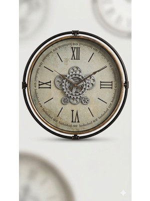 58 cm Modern Endüstriyel Tasarım Metal Duvar Saati - Sessiz Mekanizma (Çift Kat Kaplamalı)