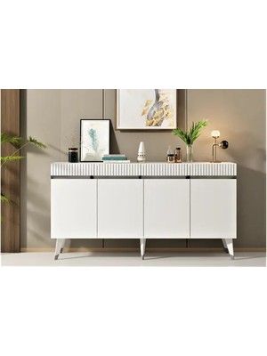 Vivense Defne Konsol, Beyaz Gümüş