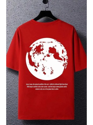 Punix Büyük Beden Özel Seri  The Moon Sırt Baskılı %100 Pamuk Oversize Modern Kadın T-Shirt