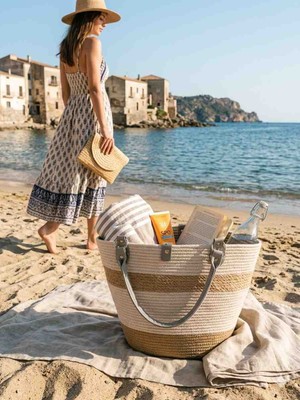 Nesdesing Hasır Plaj Çantası