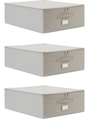 Ozcmax 3'lü Orta Boy Gri Destekli Hurç Set 45 x 55 x 18 cm