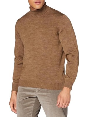 Marsilyan Erkek Tam Boğazlı Balıkçı Yaka Kazak Uzun Kol Düz Dokuma Triko - Vizyon