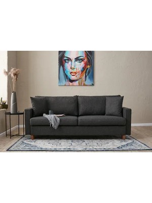 Vivense Eva Serisi Yataklı Üçlü Koltuk, Antrasit