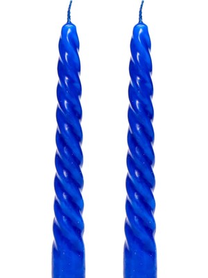 Ozcmax 2'li Lacivert Şamdan Mum Seti