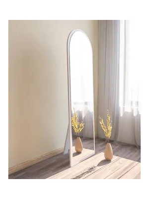Vivense Mone Ayaklı Oval Boy Aynası, Beyaz, 160X50