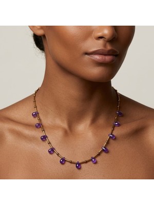 THEIA GemWorks Beryl - Hematit ve Ametist Taşlı El Yapımı Kolye