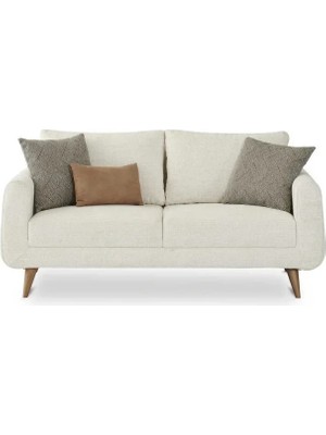 Alfemo Amber Ikili Koltuk-Beyaz