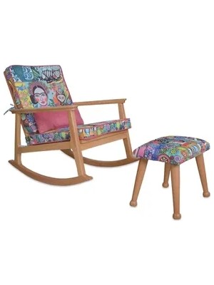 Vivense Iskandinav Puflu Sallanan Sandalye, Diego, Naturel