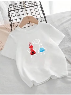 Punix Kids Özel Seri Deney Zamanı Baskılı %100 Pamuk Ultra Rahat Kız Çocuk T-Shirt