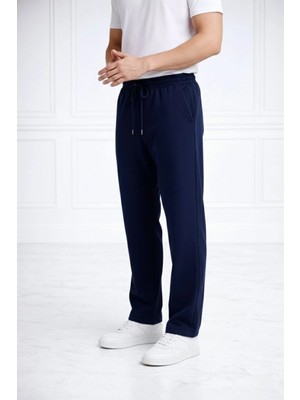 Marsilyan Erkek Düz Paça Beli Lastikli  Eşofman Altı Pantolon  - Lacivert