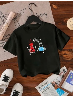 Punix Kids Özel Seri Deney Zamanı Baskılı %100 Pamuk Ultra Rahat Kız Çocuk T-Shirt