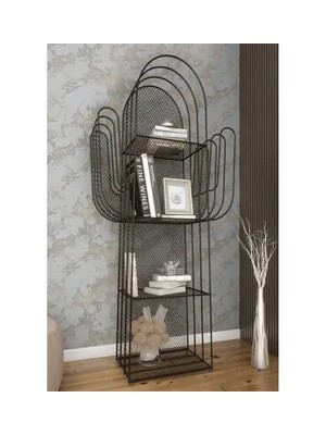 Vivense Marsah Home Viola Kaktüs Metal Kitaplık, Siyah