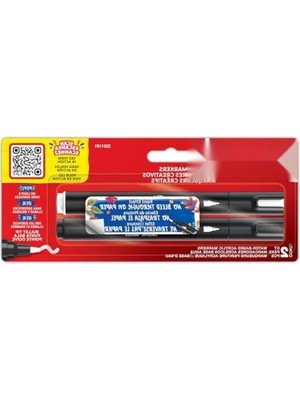 Calperia Renkli Akrilik Markörler - Yuvarlak Uç, 2'li Set