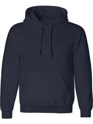 Marsilyan Uzun Kol Kapşonlu Basic Sweatshirt Hoodie - Lacivert